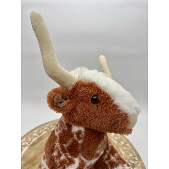 Build a Bear Longhorn Steer Brown Plush Cow University of Texas Mascot Farm BAB - Picture 6 of 8